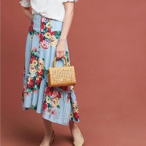 Linen blend floral skirt in size 12- Maeve at Anthropologie